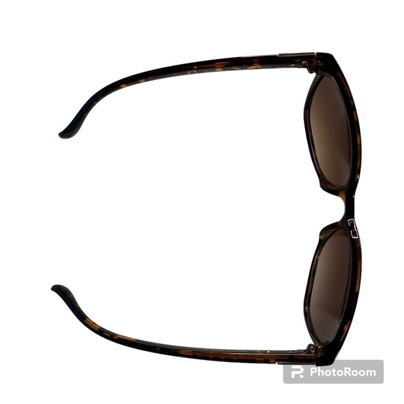 Suzy Levian Tortoise Shell Sunglasses Brown Polarized Oversized Gold Trim - Picture 7 of 7
